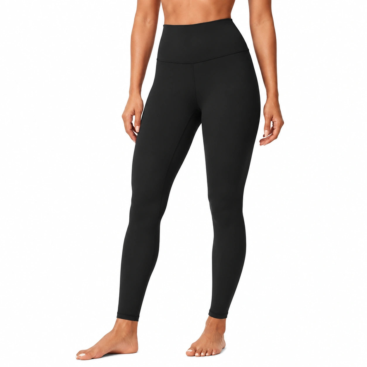Leggings donna taglia S in tessuto elasticizzato nero a vita alta per allenamento