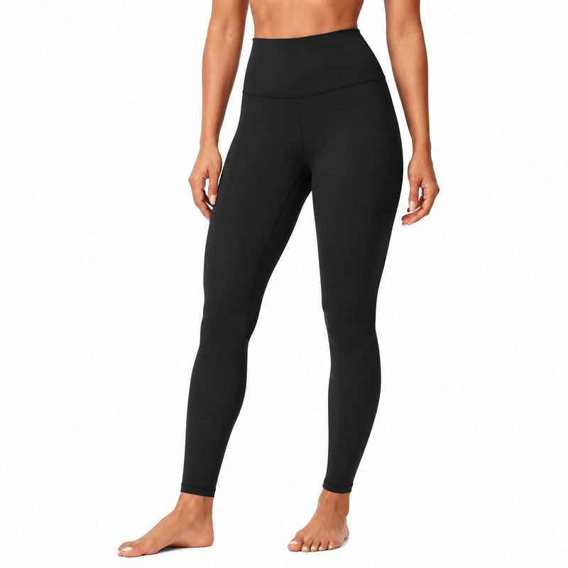 Leggings donna taglia S in tessuto elasticizzato nero a vita alta per allenamento