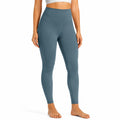 Leggings sportivi donna M in tessuto elasticizzato blu petrolio a vita alta