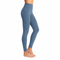 Leggings donna M in tessuto elasticizzato blu ardesia - vita alta per yoga e allenamento