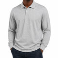 Polo uomo manica lunga taglia L in tessuto grigio mélange stile casual