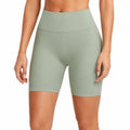 Pantaloncini ciclista da donna M in tessuto elasticizzato verde salvia a vita alta per sport